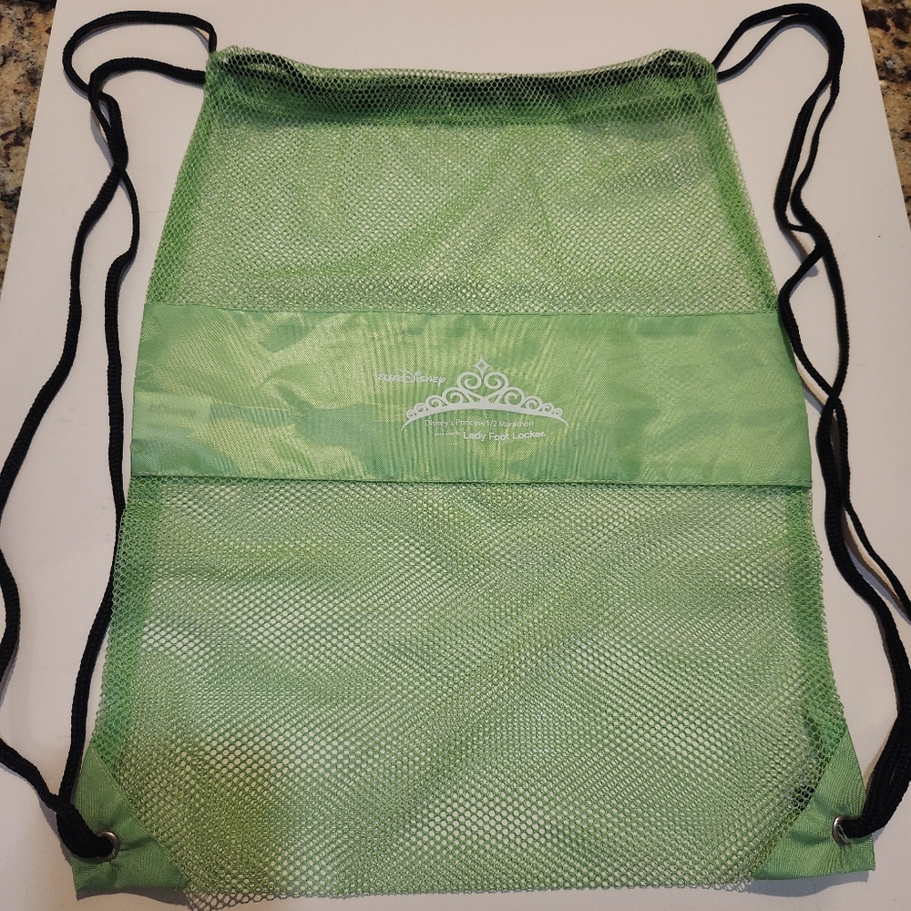 Disney Princess Half Marathon Weekend Drawstring bag ~ Green Mesh
